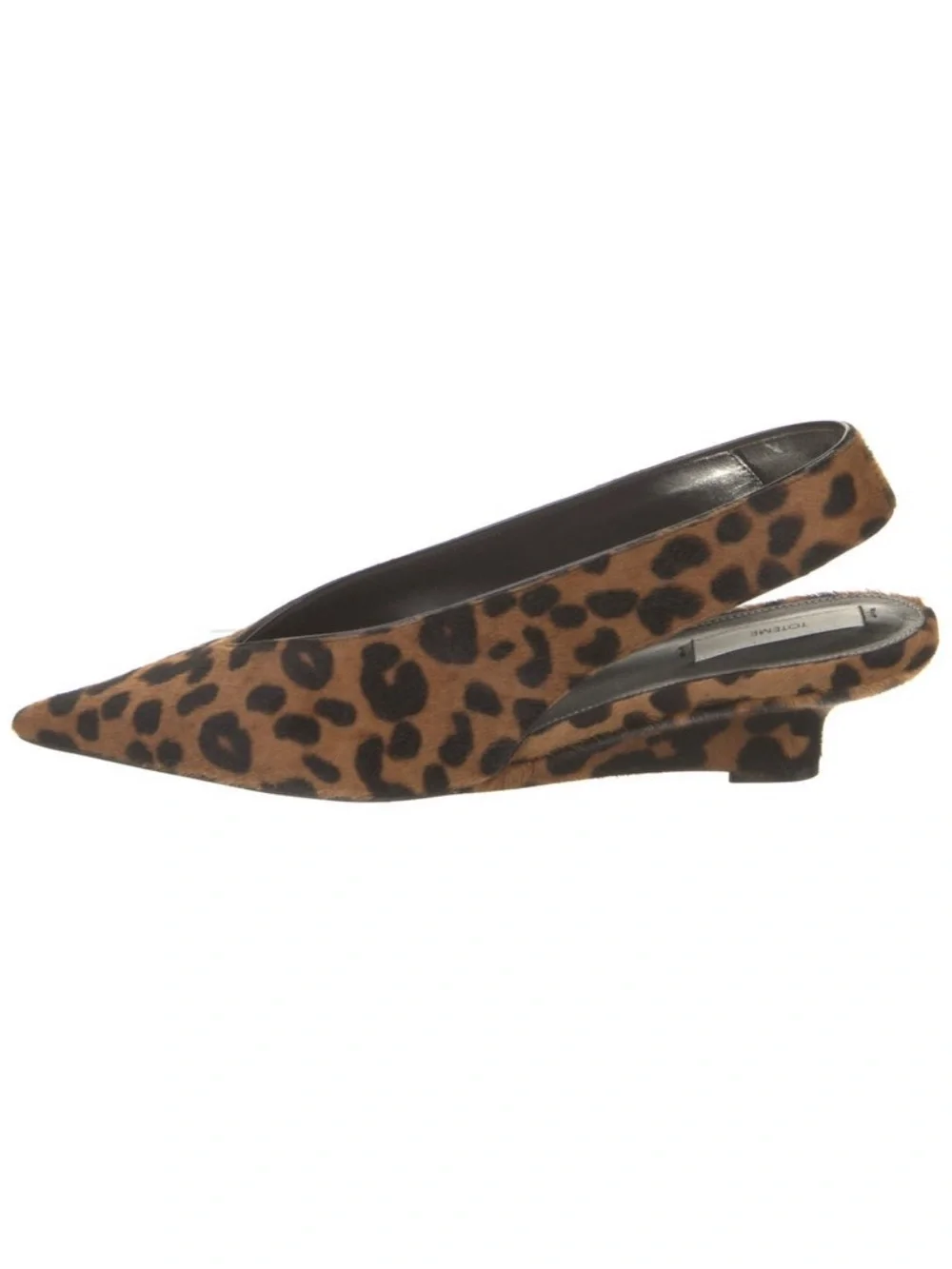 NWT Toteme Wedge-heel Pony Hair Slingbacks Leopard
